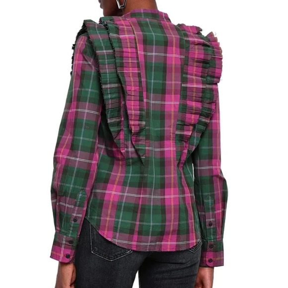 🍒NWT🍒 CURRENT/ELLIOTT 100% COTTON PLAID SHIRT - Picture 5 of 6